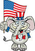 Patriotic Uncle Sam Elephant Waving An American Flag On Independence Day