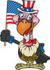 Patriotic Uncle Sam Vulture Waving An American Flag On Independence Day