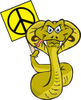Peaceful Cobra Snake Holding A Peace Sign