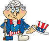 American Uncle Sam With A Foot In A Cast, Using A Crutch