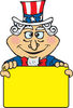 American Uncle Sam Holding A Blank Yellow Sign