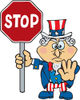 American Uncle Sam Holding A Stop Sign With His Hand Out