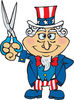 American Uncle Sam Holding Scissors