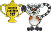 Lemur Character Holding A Golden Worlds Greatest Dad Trophy
