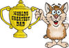 Hamster Character Holding A Golden Worlds Greatest Dad Trophy