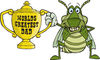 Grasshopper Character Holding A Golden Worlds Greatest Dad Trophy