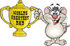 Mouse Character Holding A Golden Worlds Greatest Dad Trophy