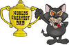 Tazmanian Devil Character Holding A Golden Worlds Greatest Dad Trophy
