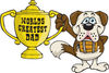 St Bernard Dog Character Holding A Golden Worlds Greatest Dad Trophy