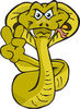 Peaceful Cobra Snake Character Gesturing A Peace Sign