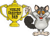 Possum Character Holding A Golden Worlds Greatest Dad Trophy