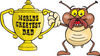 Termite Character Holding A Golden Worlds Greatest Dad Trophy