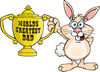 Rabbit Character Holding A Golden Worlds Greatest Dad Trophy