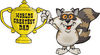 Raccoon Character Holding A Golden Worlds Greatest Dad Trophy