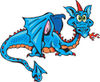 Blue and Orange Dragon With a Red Horn