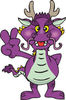 Peaceful Purple Dragon Gesturing The Peace Sign