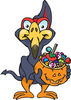 Trick Or Treating Terradactyl Holding A Pumpkin Basket Full Of Halloween Candy
