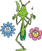 Praying Mantis In A Flower Garden, Playing Music With His Legs