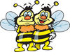 Pair Of Happy Embracing Bees