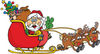 Peaceful Santa Driving Sleigh With Two Reindeer