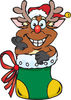 Jolly Reindeer Nestled In A Christmas Stocking