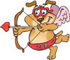 Sparkey Dog Cupid Shooting Arrows