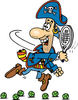 Pirate Guy Playing Tennis - Version 2