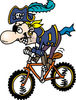 Pirate Guy Riding A Bike - Version 2