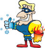 Royalty-Free (RF) Clipart Illustration of a Super Hero Dude Giving The Thumbs Up...