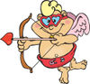 Match Making Cupid Wearing Heart Glasses And Holding An Arrow