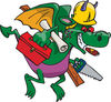 Builder Dragon Flying With Tools