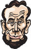 Caricature Face Of A Man, President Abraham Lincoln