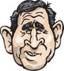 Caricature Face Of A Man, President George W Bush