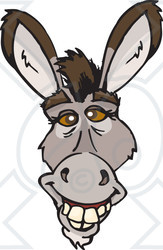 Clipart Happy Donkey Face - Royalty Free Vector Illustration