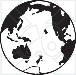 Clipart Black And White Globe - Royalty Free Vector Illustration