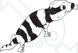 Clipart Black And White Aussie Lizard - Royalty Free Vector Illustration