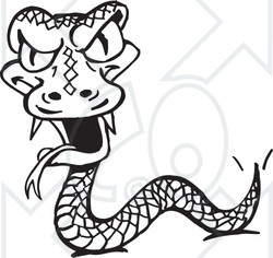 Clipart Black And White Snake - Royalty Free Vector Illustration