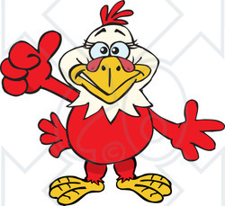 Clipart of a Happy Hen Giving a Thumb up - Royalty Free Vector Illustration