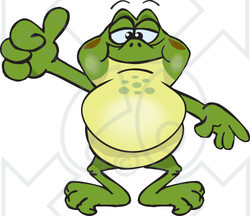 Clipart of a Happy Bullfrog Giving a Thumb up - Royalty Free Vector Illustration