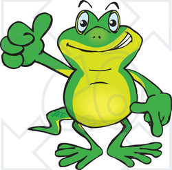 Clipart of a Happy Gecko Giving a Thumb up - Royalty Free Vector Illustration