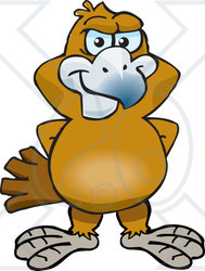Clipart of a Happy Wedge Tailed Eagle - Royalty Free Vector Illustration