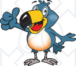 Clipart of a Happy Toucan Bird Holding a Thumb up - Royalty Free Vector Illustration