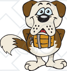 Clipart of a Happy St Bernard Dog Standing - Royalty Free Vector Illustration