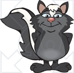 Clipart of a Happy Skunk Standing - Royalty Free Vector Illustration