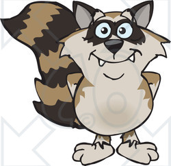 Clipart of a Happy Raccoon - Royalty Free Vector Illustration
