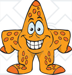 Clipart of a Happy Starfish - Royalty Free Vector Illustration