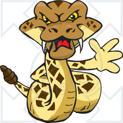 Clipart of a Happy Rattlesnake Waving - Royalty Free Vector Illustration