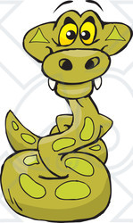 Clipart of a Happy Python Snake - Royalty Free Vector Illustration