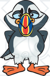 Clipart of a Happy Puffin Bird - Royalty Free Vector Illustration