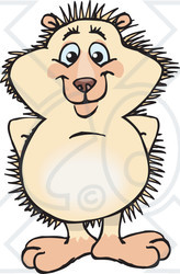 Clipart of a Happy Hedgehog - Royalty Free Vector Illustration